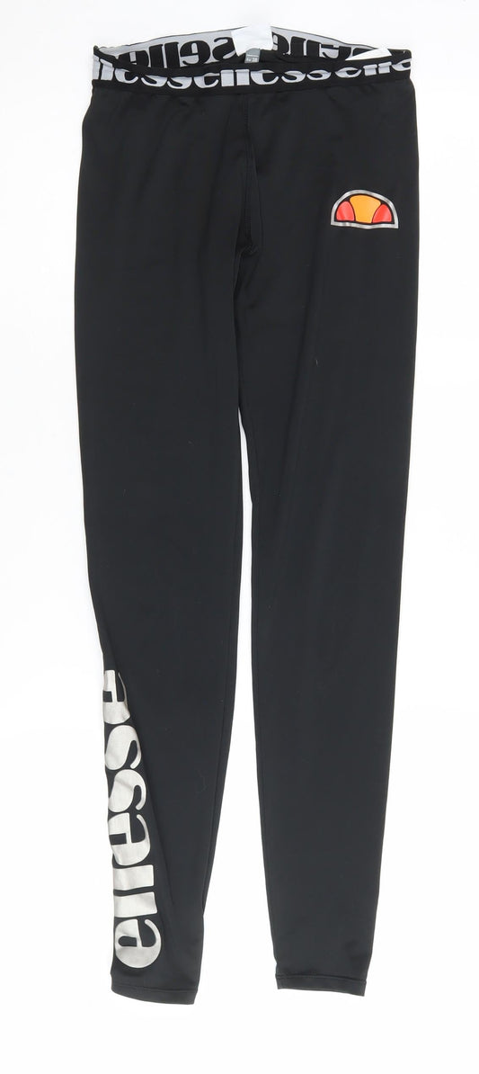 Womens UK Size 10 ellesse Slim Fit Leggings Black Leggings