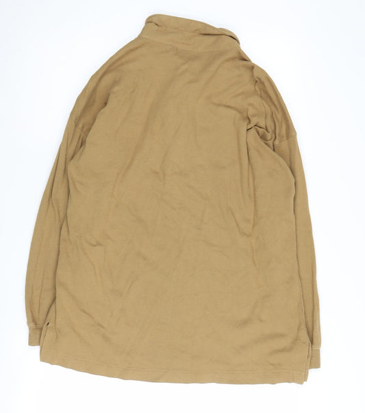 Genesis Men's Brown Long Sleeve Polo, Size L