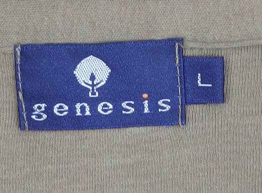 Genesis Men's Brown Long Sleeve Polo, Size L