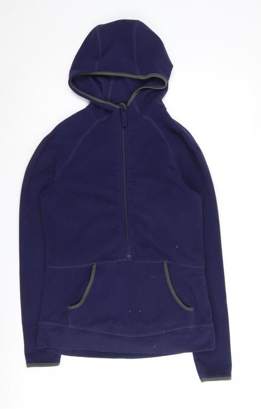 Additional front view of Crane unisex blue full zip hoodie m size
