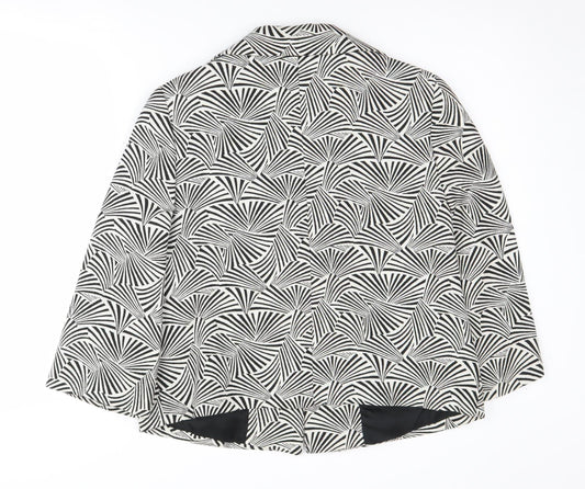 CC Women's Blazer Black/White Geometric Size 12