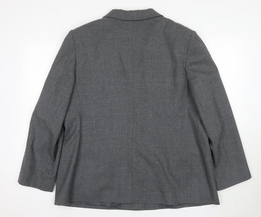 Eastex Grey Wool Blend Women's Blazer UK Size 20 Classic Style