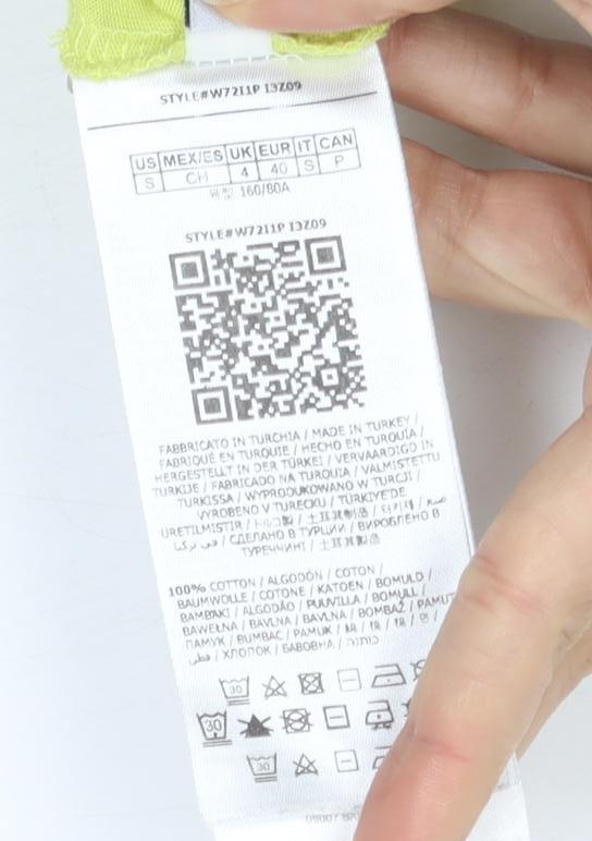 Guess Women's Yellow Cropped T-Shirt Size 12