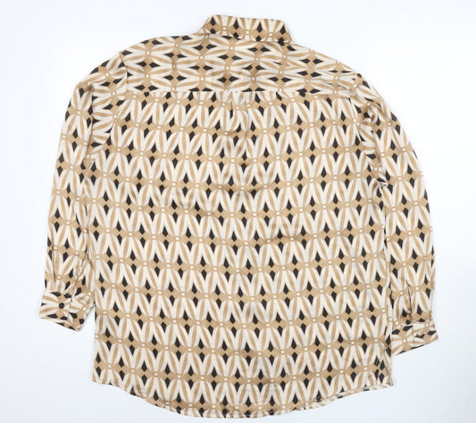 Quiz Women's Beige Button-Up Shirt Size 12