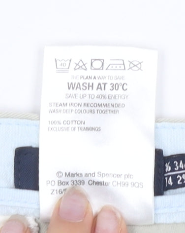 Marks and Spencer Men's Beige Chino Trousers 34W