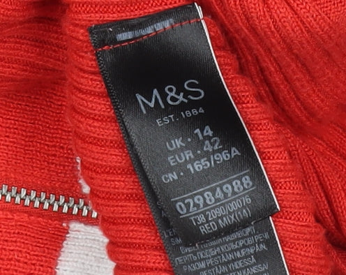 Womens UK Size 14 Marks and Spencer Red Pullover Jumper