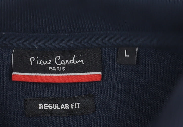 Pierre Cardin Men's Blue Cotton Polo Shirt L Regular Fit