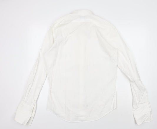 T.M. Lewin Men's White Slim Fit Dress Shirt, Size 15.5