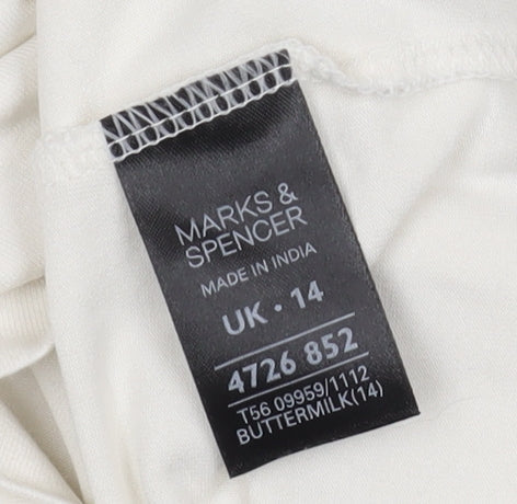 Womens UK Size 14 Marks and Spencer Ivory T-Shirt