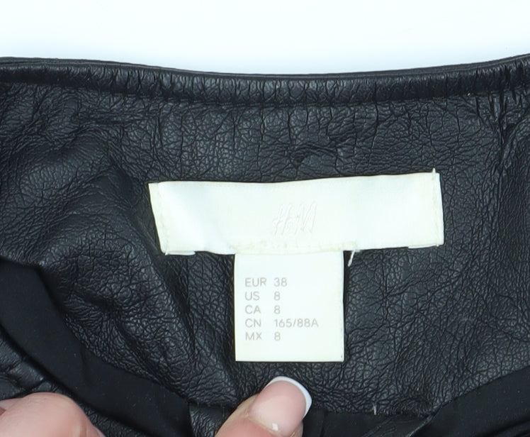 Womens UK Size 10 H&M Black Motorcycle Jacket