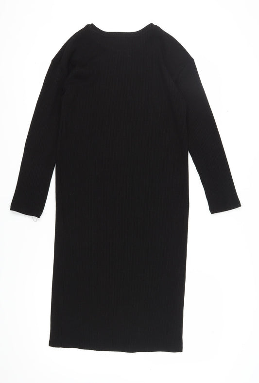 Zara Women's Black Midi Sheath Dress Size 8