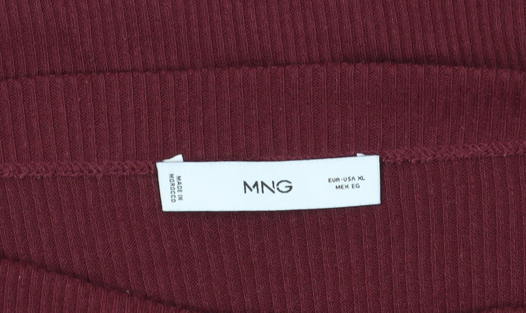Womens UK Size XL MNG Red Basic T-Shirt