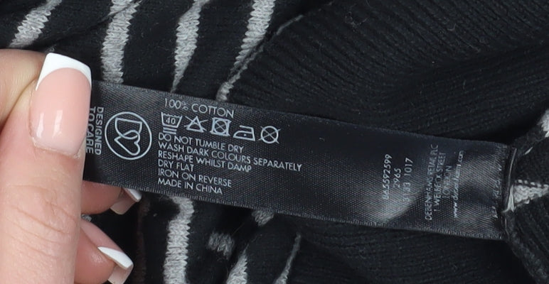 Jasper Conran Women's Black Striped Size 10 Jersey T-Shirt