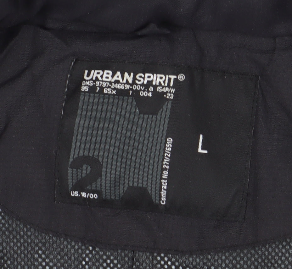 Mens UK Size L Urban Spirit Black Basic Jacket