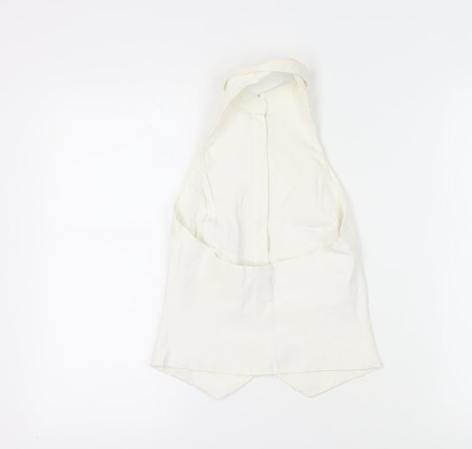 MNG Women's Ivory Camisole Blouse, M, Sleeveless, Elegant
