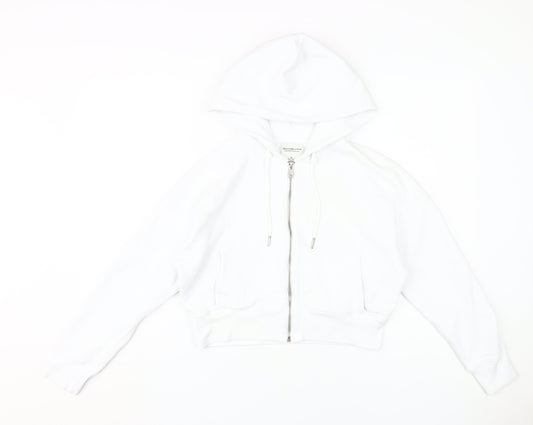 Womens UK Size XS Abercrombie & Fitch White Full Zip Hoodie