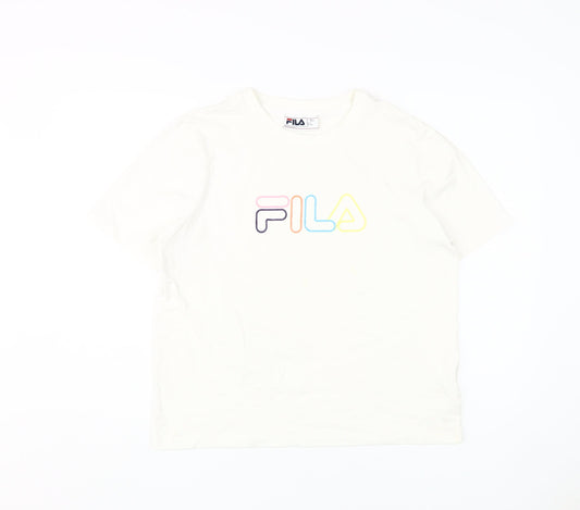 Womens UK Size L FILA White Basic T-Shirt