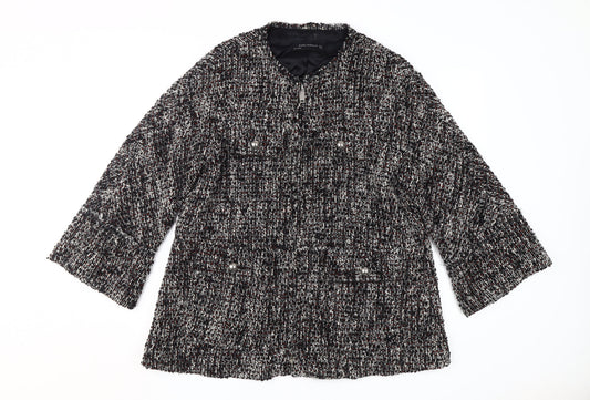 Womens UK Size M Zara Black Basic Jacket
