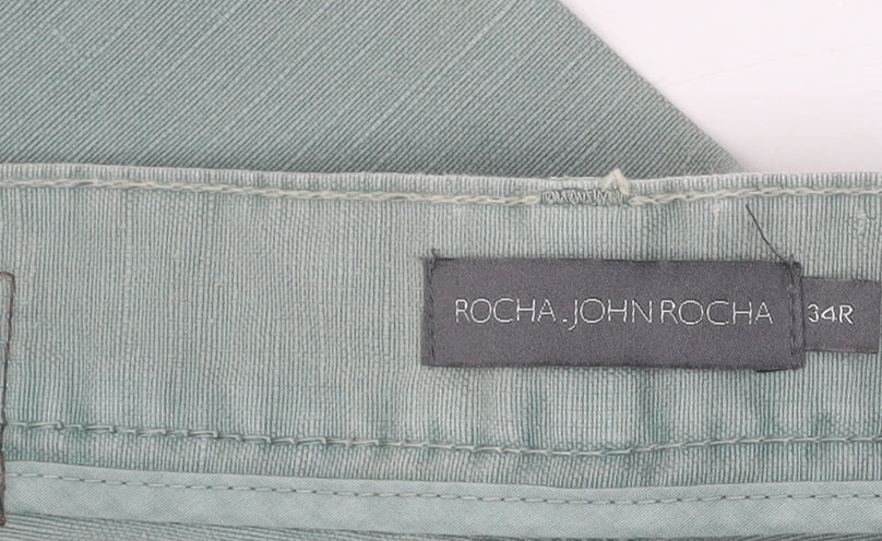 Rocha John Rocha Women's Green Chino Trousers, Size 34