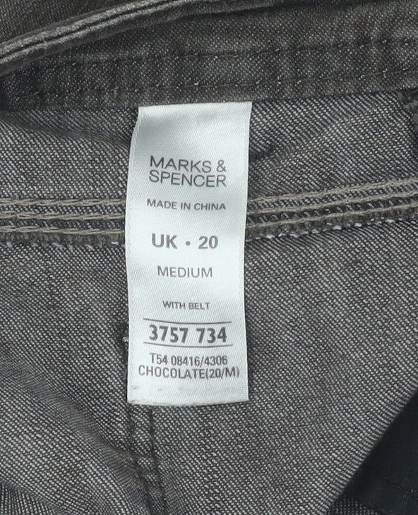 Marks and Spencer Men's Brown Regular Fit Jeans, Size 20