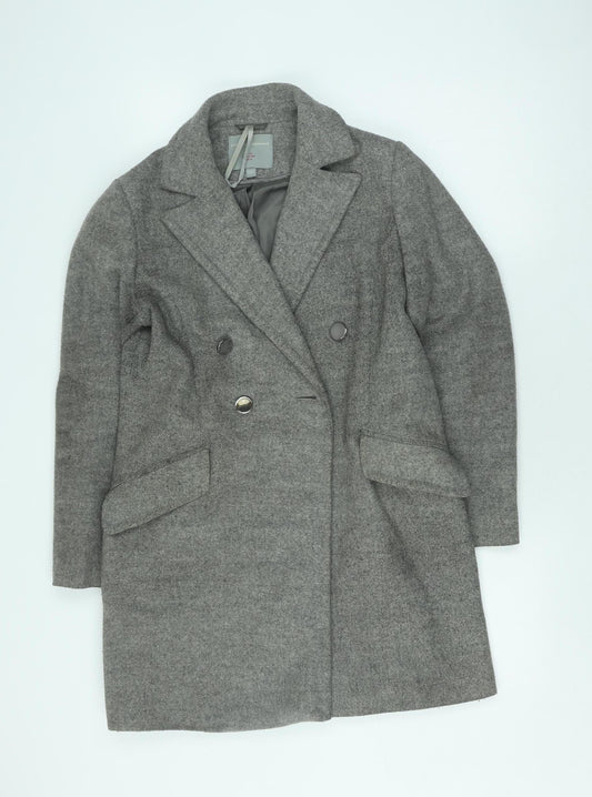 Womens UK Size 8 Dorothy Perkins Grey Pea Coat Coat