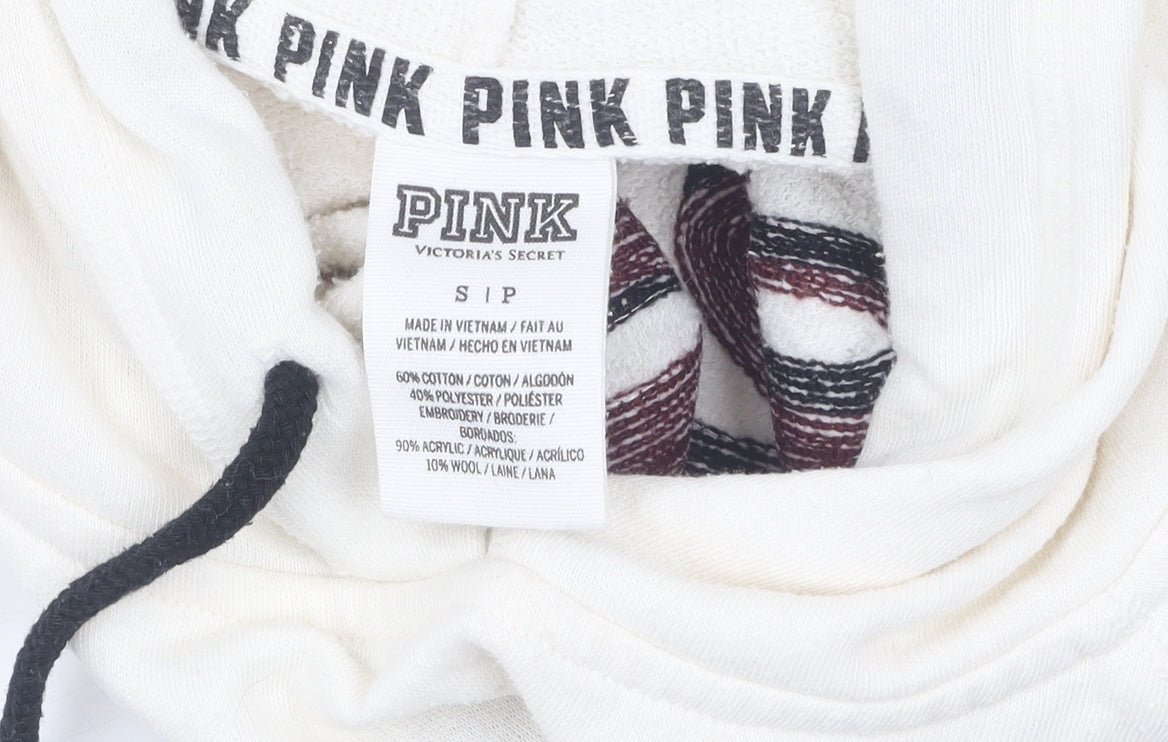 Victoria's Secret PINK Women's Ivory S Pullover Hoodie