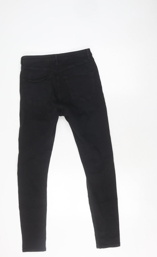 Topshop Women's Black Skinny Jeans (Size L) Slim Distressed