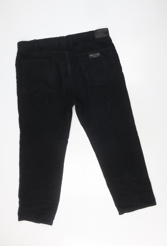 Marks and Spencer Men's Black Trousers, Size 42, Cotton Blend