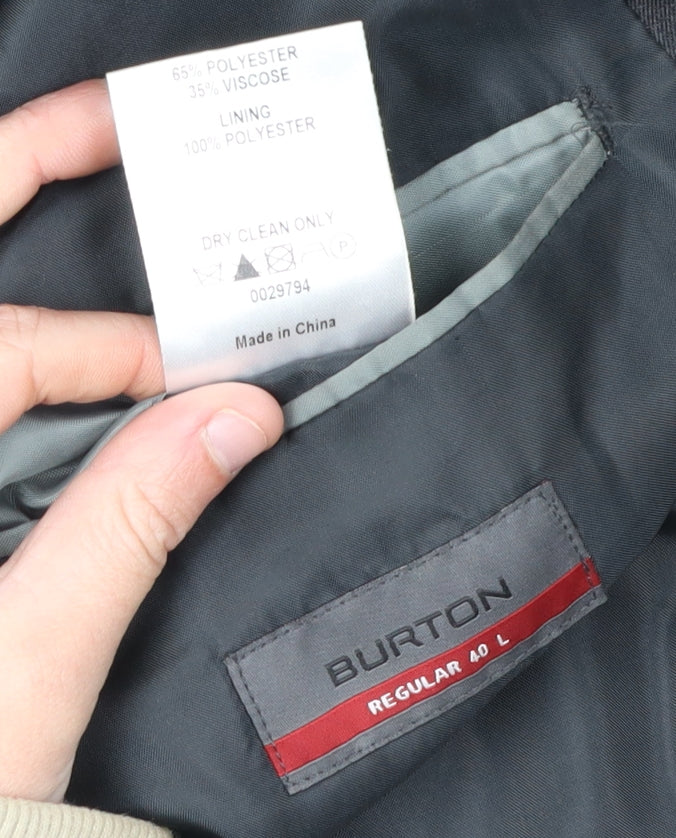 Mens UK Size 40 Burton Regular Black Suit Jacket