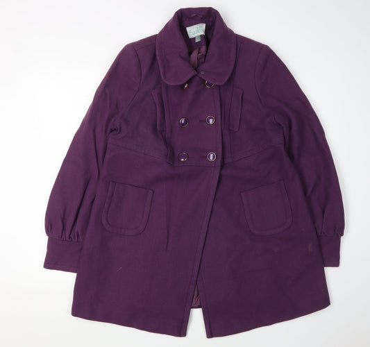 Womens UK Size 16 Monsoon Purple Pea Coat