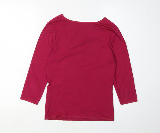 Womens UK Size S Hobbs Red Basic T-Shirt