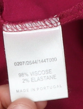 Womens UK Size S Hobbs Red Basic T-Shirt