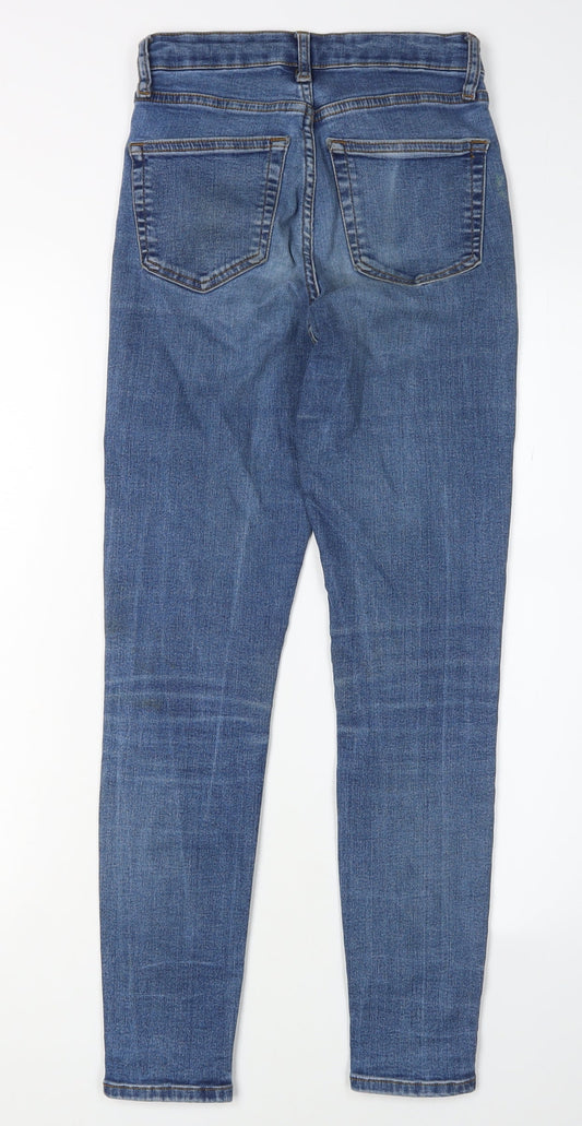 Topshop Women's Blue Skinny Jeans Size 8 Mid-Rise