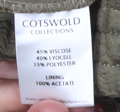 Womens UK Size 12 Cotswold Collections Relaxed Fit Wide-Leg Green Trousers