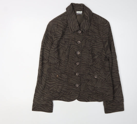 Womens UK Size 10 Viyella Brown Basic Jacket