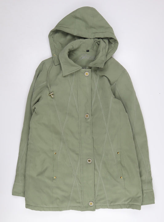 Womens UK Size 12 Finesse Green Parka Coat