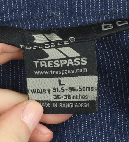 Trespass Men's Blue Chino Shorts, Size L, Striped Corduroy