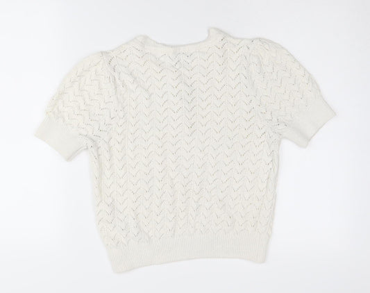 Womens UK Size S Topshop Ivory Henley Jumper