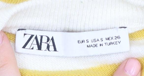 Womens UK Size S Zara Yellow Pullover Jumper