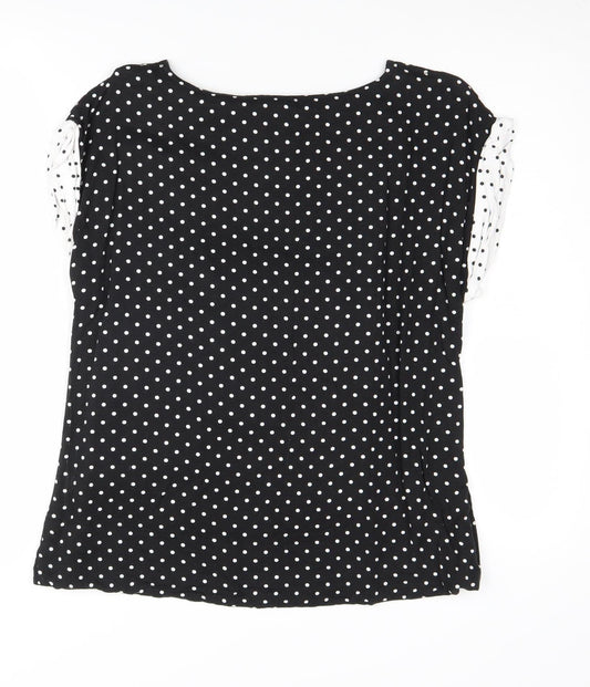 Laura Ashley Women’s Black Polka Dot Blouse, Size 12