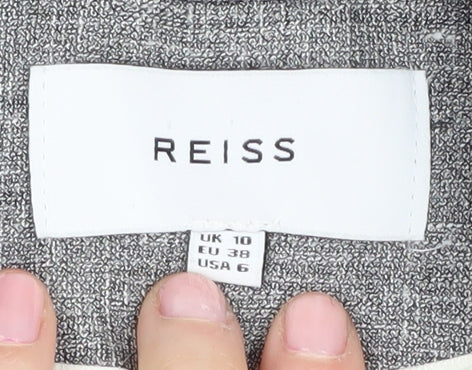 Reiss Grey Blazer for Women - Size 10, Linen blend