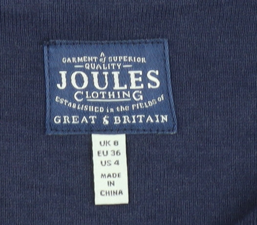 Joules Women's Blue Floral Shift Dress, Size 8, Casual Elegance