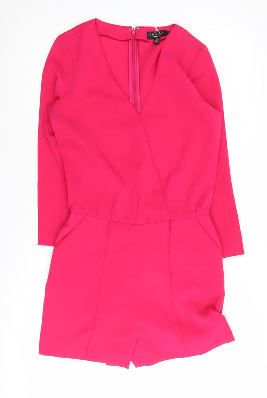 Womens UK Size 2 Ted Baker One-Piece Pink Playsuit