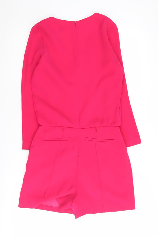 Ted Baker Women's Pink Playsuit - Size 2, Long Sleeve