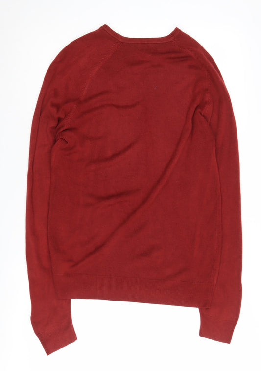 Guise Men's Red V-Neck Pullover Jumper Size S