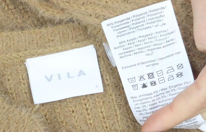 Womens UK Size S VILA Beige Pullover Jumper