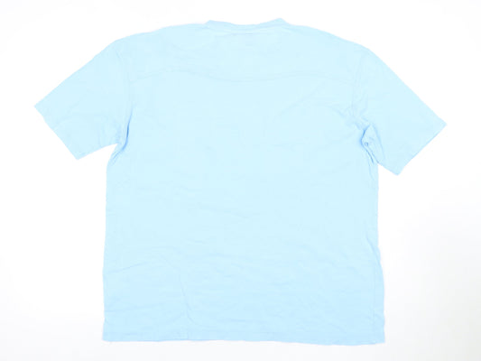 TOG24 Men's Blue V-Neck Cotton T-Shirt S Short Sleeve