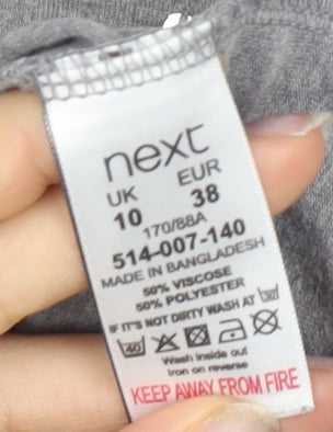 Womens UK Size 10 NEXT Grey T-Shirt