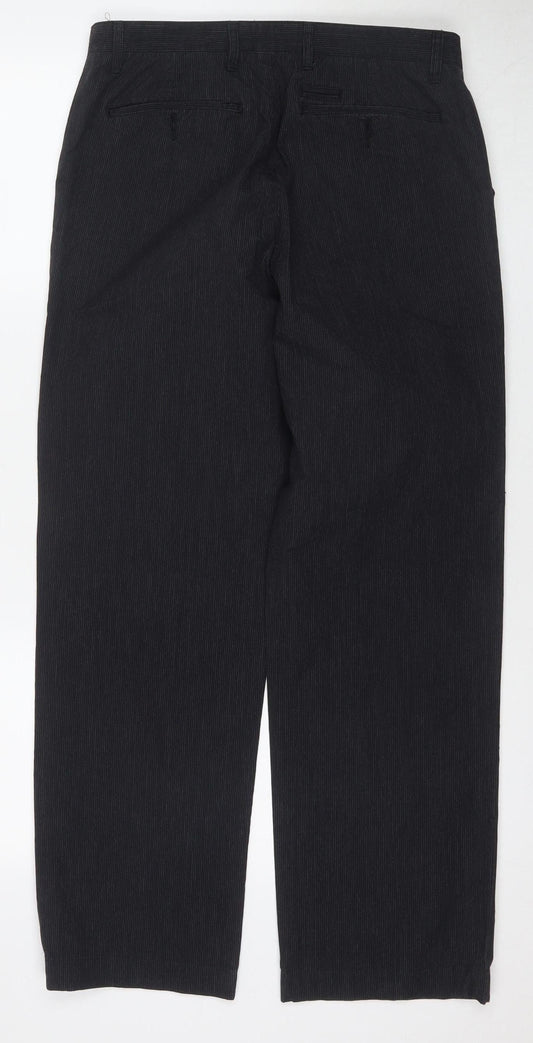 Monsoon Men's Black Regular Fit Trousers, Size 32