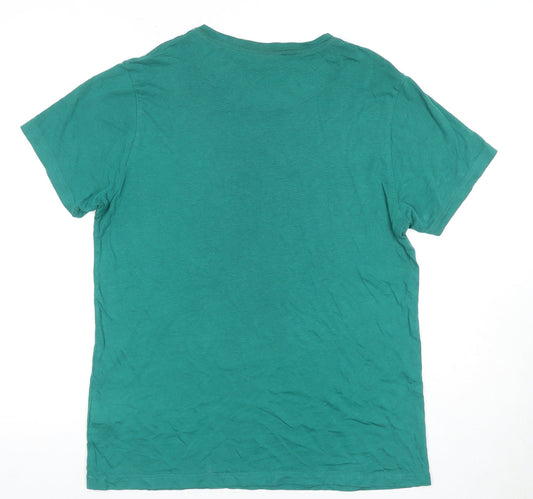 Pierre Cardin Men's Green Biker Graphic T-Shirt M